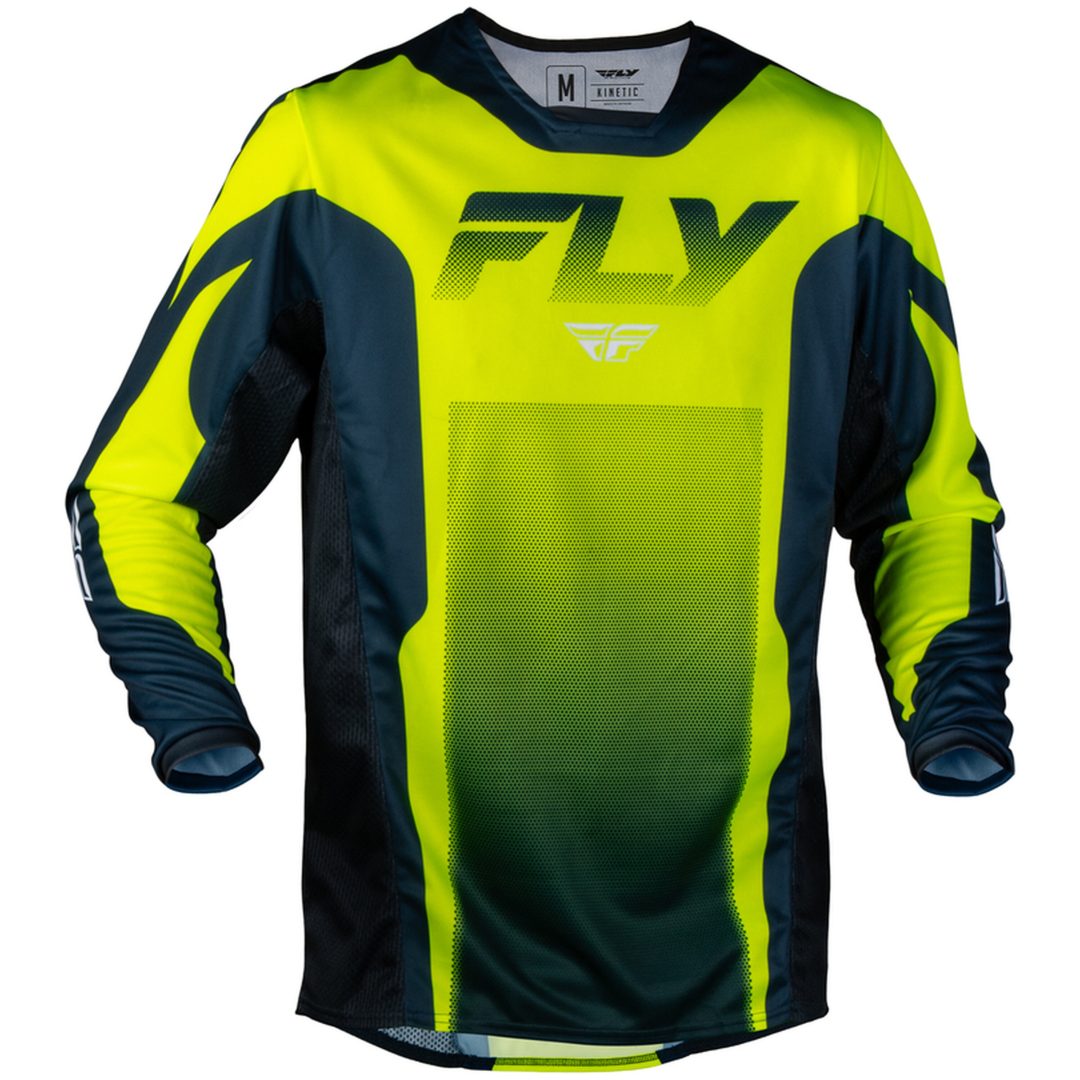 Crosströja Kinetic Fade Neongul Blå Vit FLY RACING s