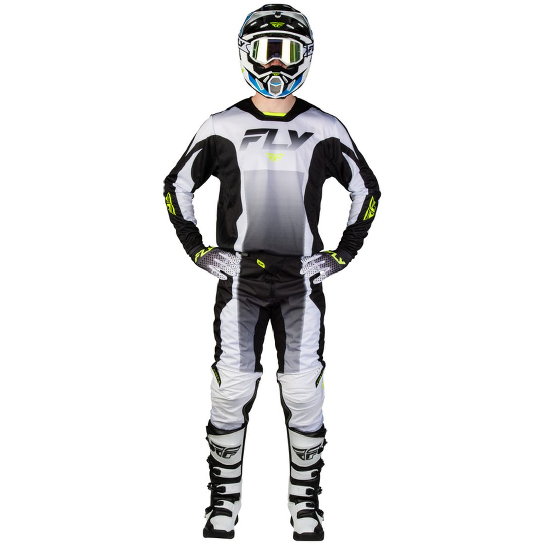 Crosströja Kinetic Fade Vit Svart Gul FLY RACING s – bild 3