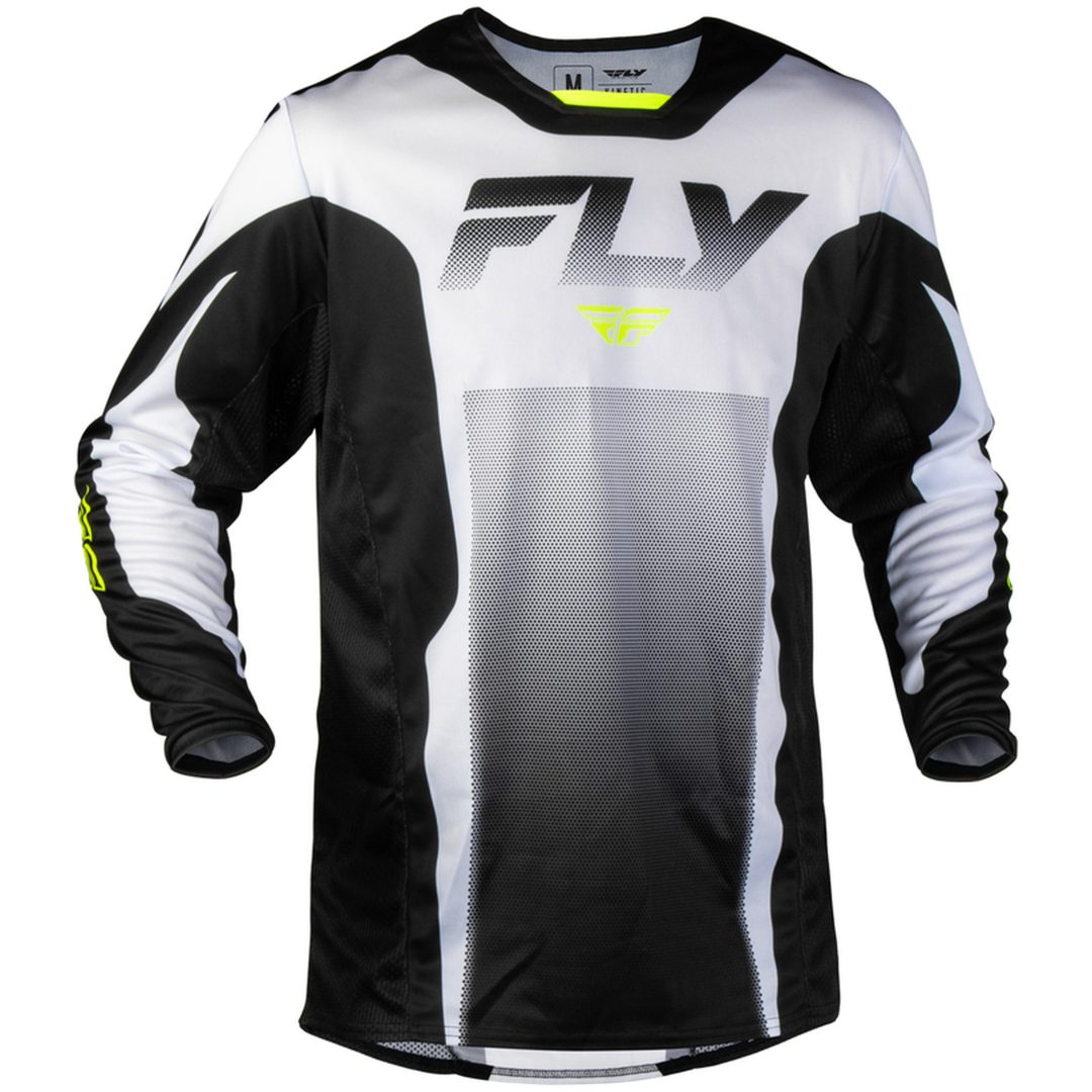 Crosströja Kinetic Fade Vit Svart Gul FLY RACING s