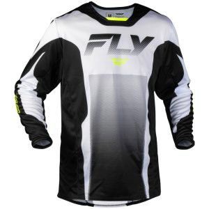 Crosströja Kinetic Fade Vit Svart Gul FLY RACING