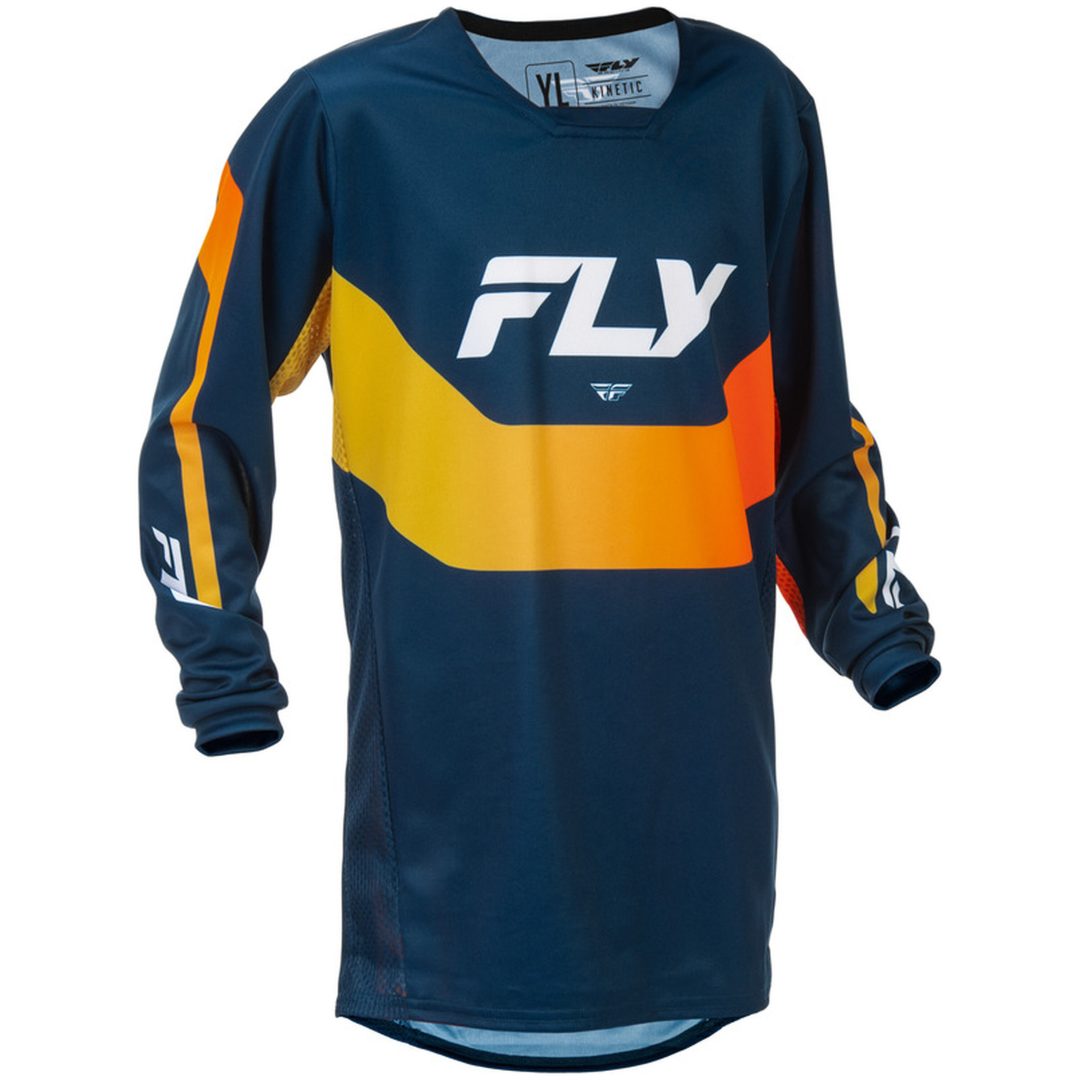 Crosströja Kinetic Marinblå/Orange FLY RACING yl