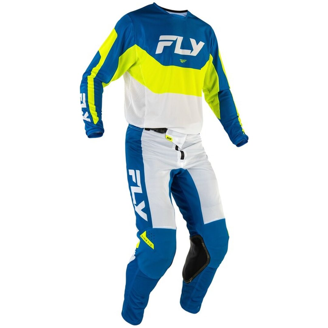 Crosströja Kinetic Mesh Blå Neongul Vit FLY RACING s – bild 3