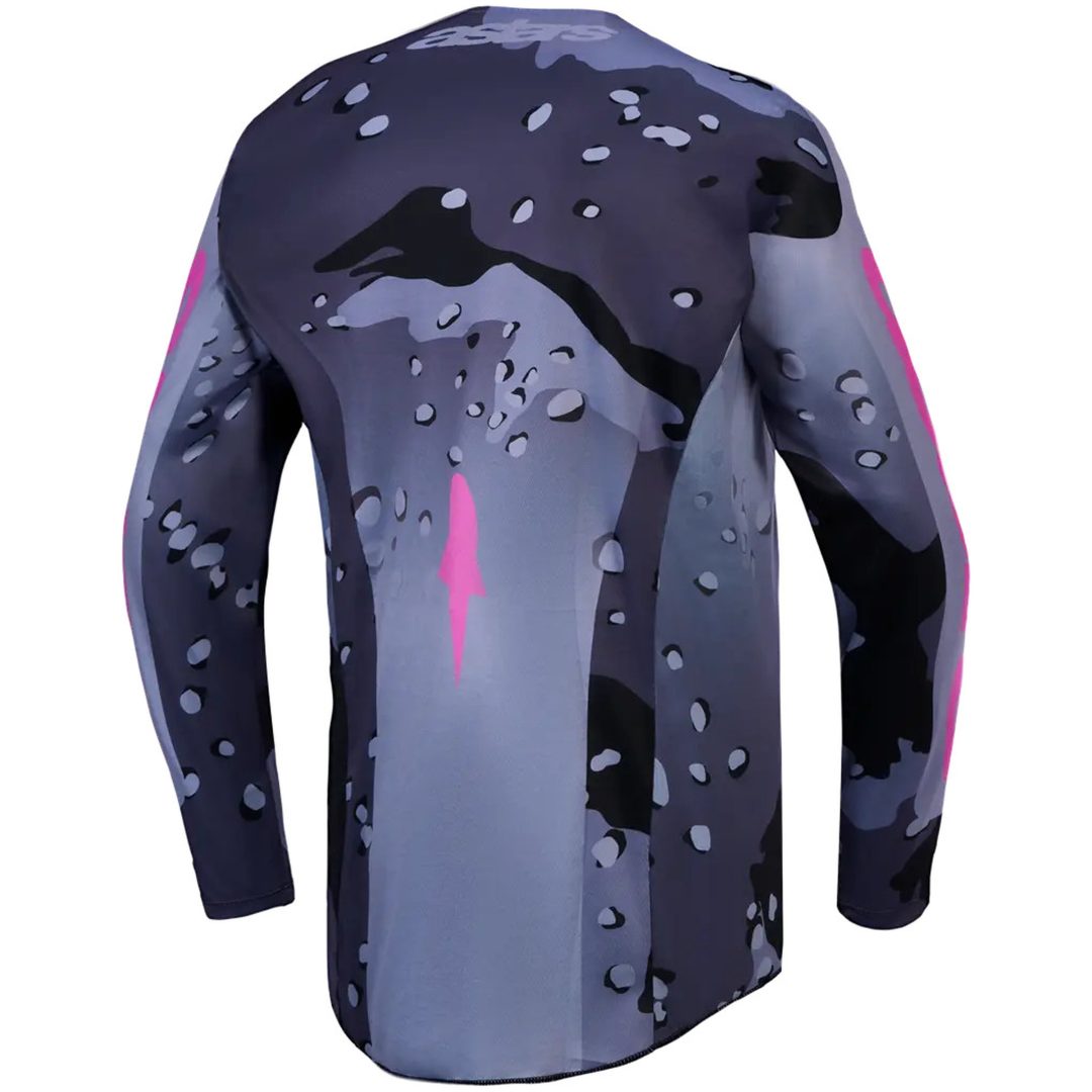 Crosströja Racer Lone Svart Kamouflage Grå Rosa Lila Alpinestars L – bild 2