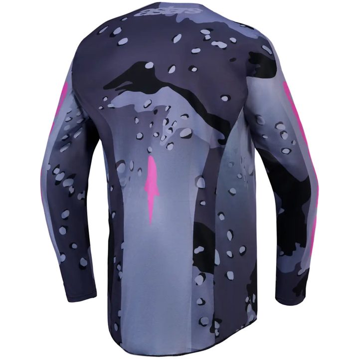 Crosströja Racer Lone Svart Kamouflage Grå Rosa Lila Alpinestars L – bild 2