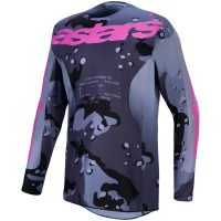 Crosströja Racer Lone Svart Kamouflage Grå Rosa Lila Alpinestars