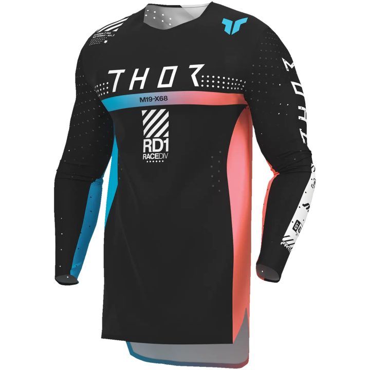 Crosströja Sportmode Synth Svart/Turkos THOR L – bild 3