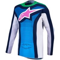 Crosströja Techstar Maven Blå Grön Vit Alpinestars