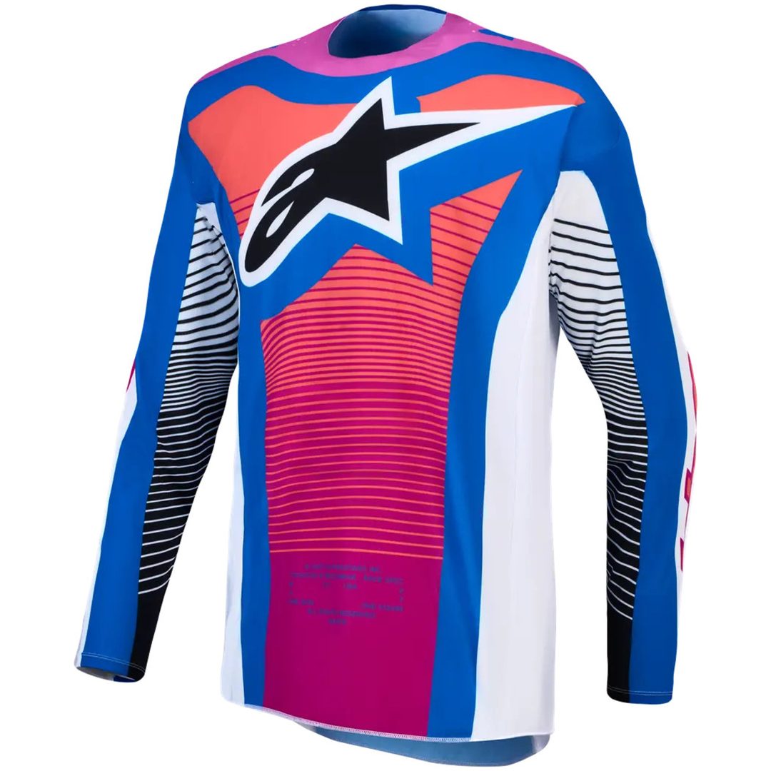 Crosströja Techstar Maven Blå Rosa Vit Alpinestars s