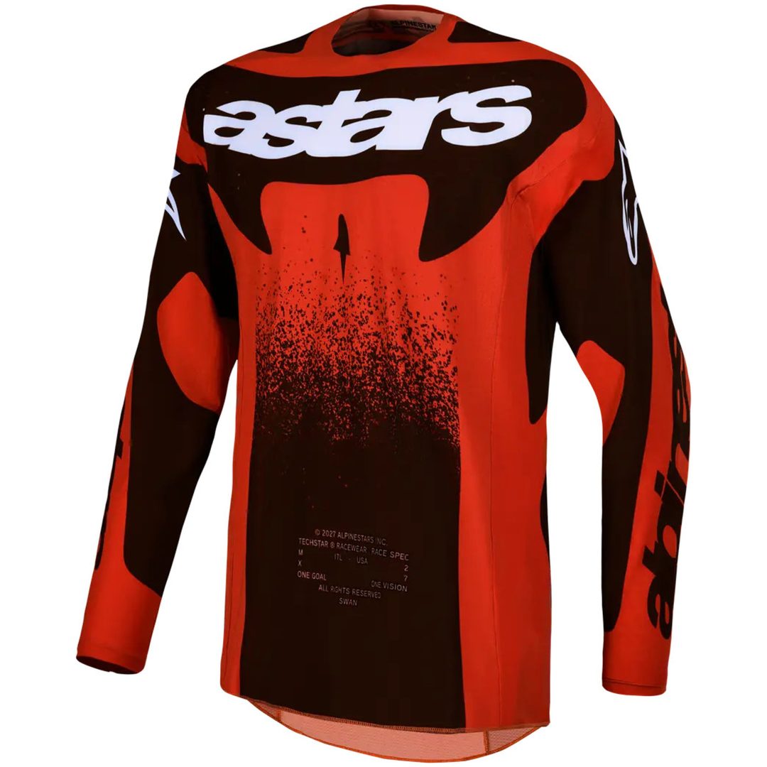Crosströja Techstar Swan Svart Röd Vit Alpinestars s