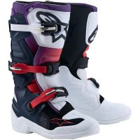 Crostövlar Barn Tech 7S Svart Mörkblå Lila Vit Alpinestars