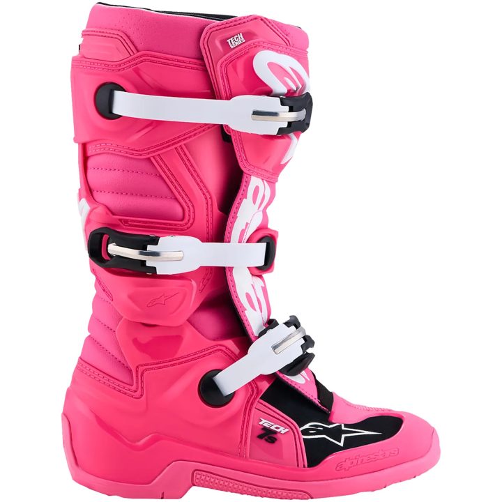 Crostövlar Barn Tech 7S Svart Neonrosa Vit Alpinestars – bild 4