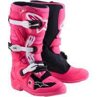 Crostövlar Barn Tech 7S Svart Neonrosa Vit Alpinestars