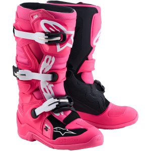 Crostövlar Barn Tech 7S Svart Neonrosa Vit Alpinestars