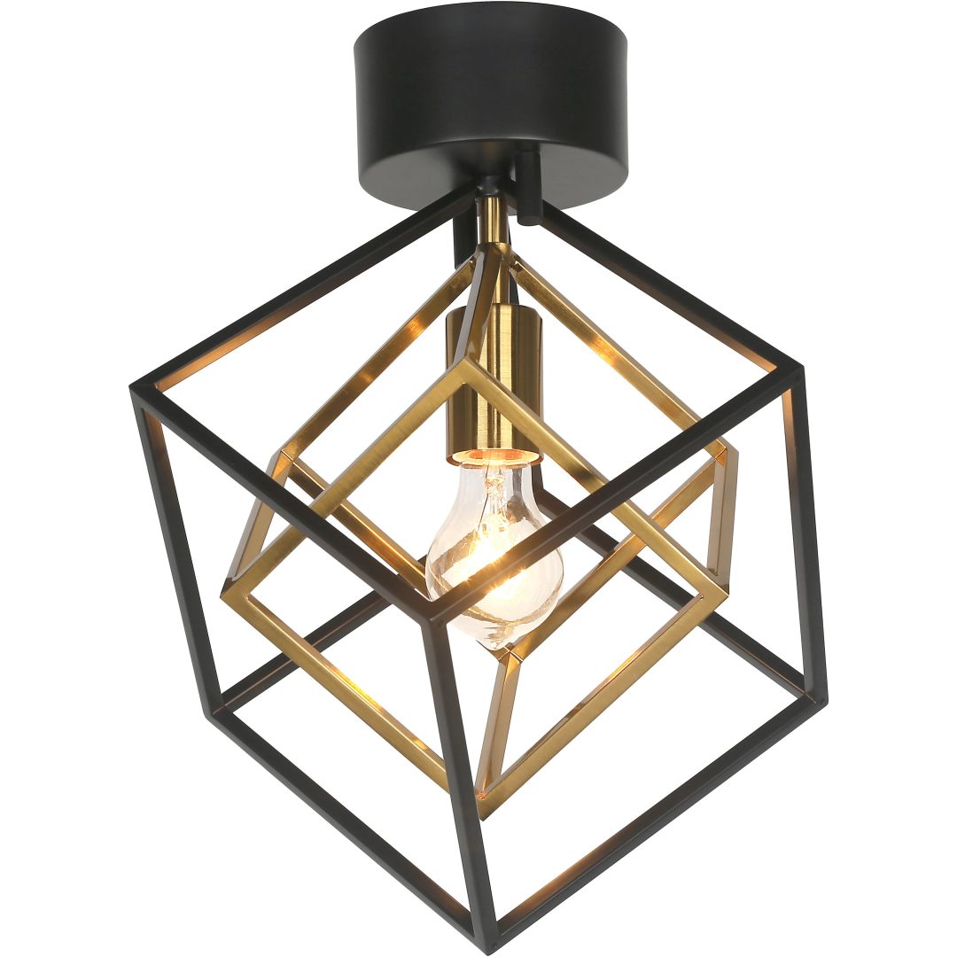 Cubes Plafond, Svart/matt Mässing ANETA HOME Sockel E27