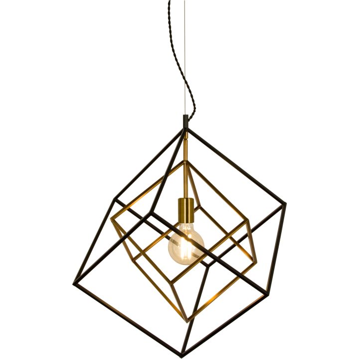 Cubes Takl, Svart/Mässing ANETA HOME Sockel E27 Svart /Matt Mässing – bild 2
