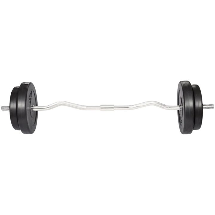 Curlstång med vikter 30kg vidaXL – bild 2