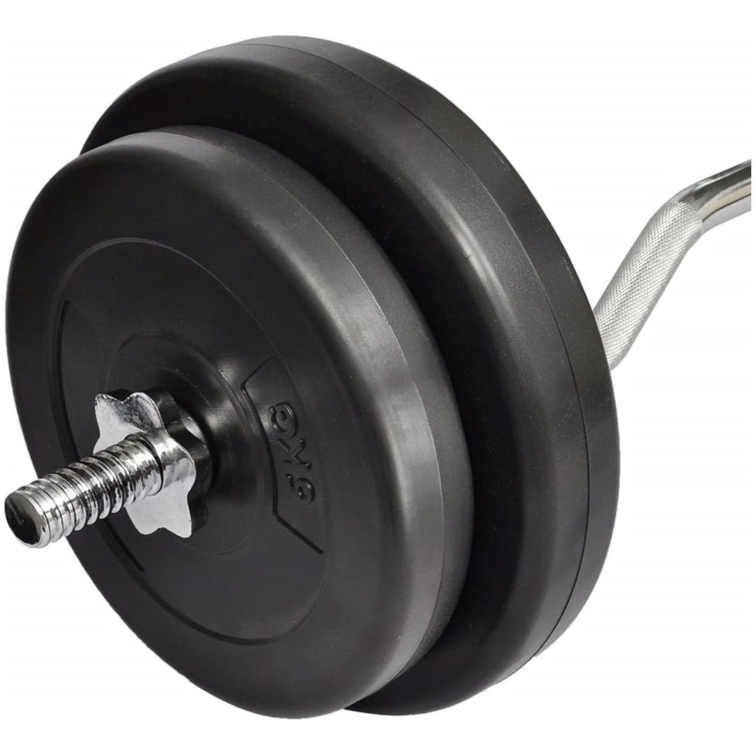 Curlstång med vikter 30kg vidaXL – bild 3