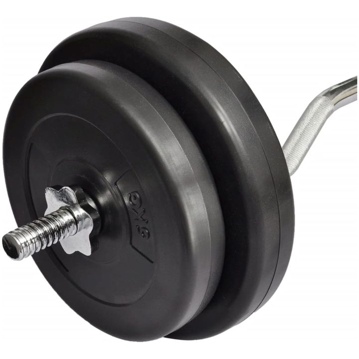 Curlstång med vikter 30kg vidaXL – bild 3