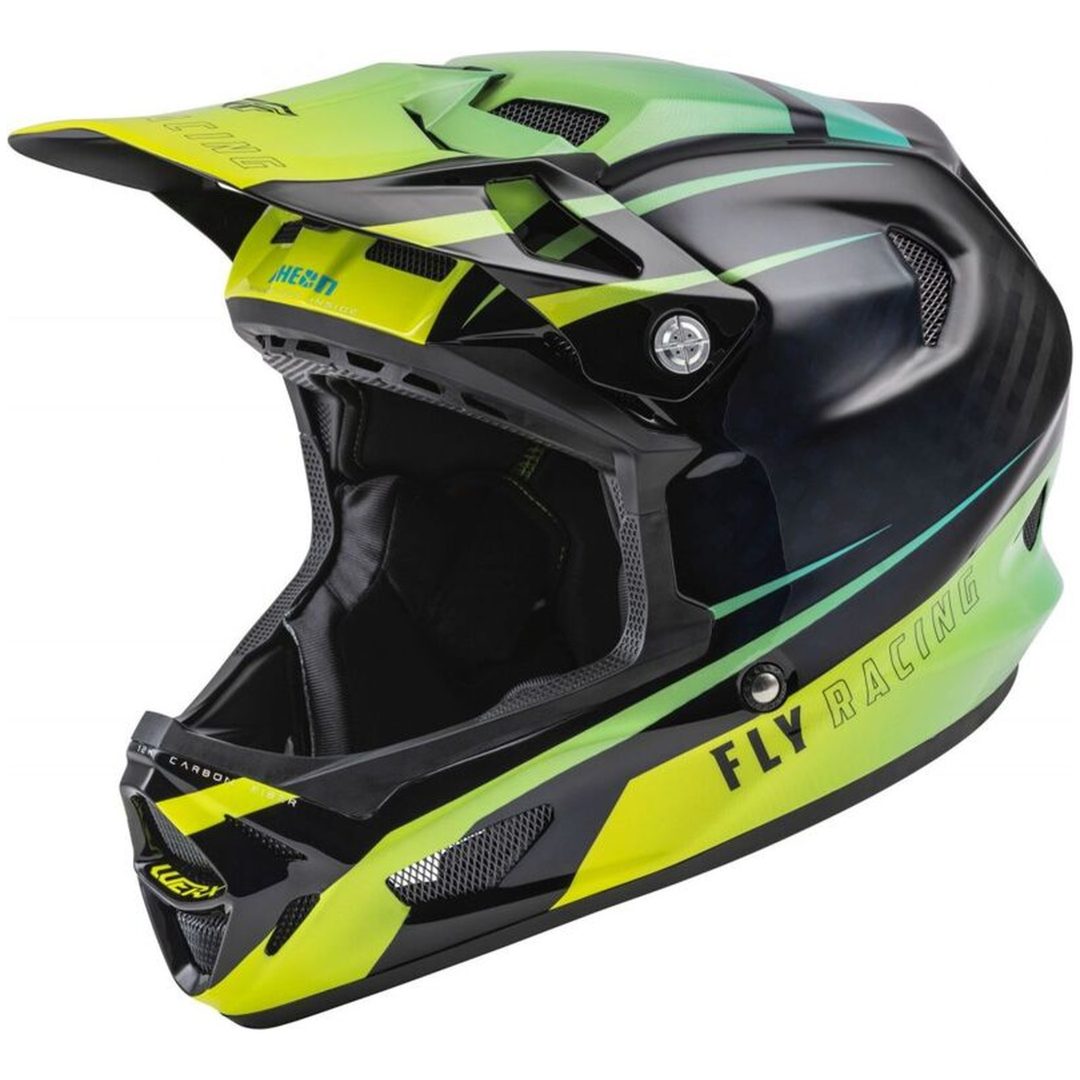 Cykelhjälm-MTB Werx-r Hi-vis/teal Carbon FLY RACING L