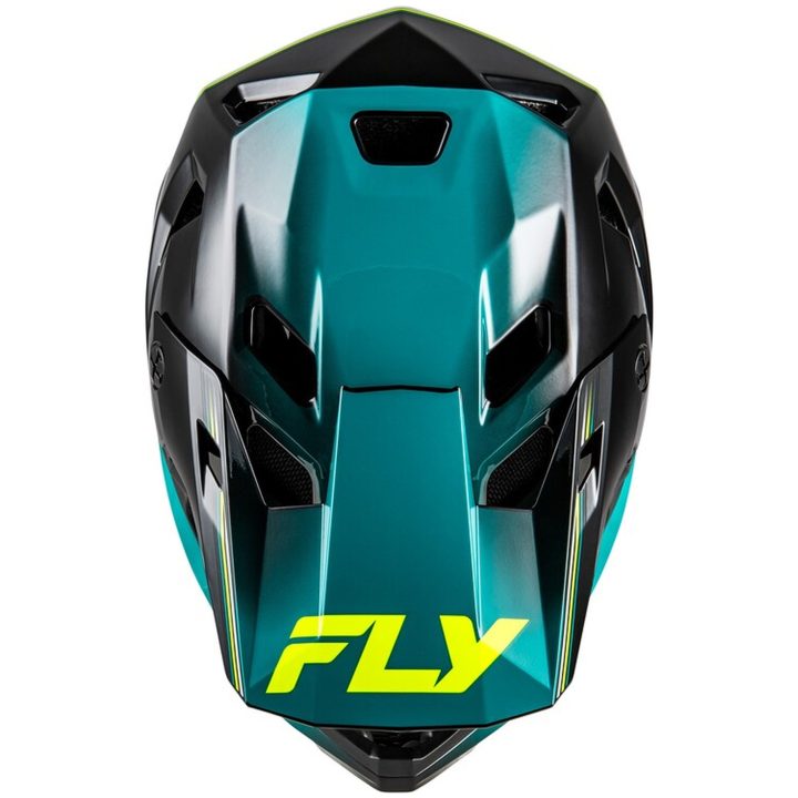 Cykelhjälm Rayce Repeat Svart/Turkos/Hi-Vis Blank FLY RACING M – bild 3