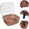 Cykelkorg för hund med dyna 50x45x35 cm naturlig pil vidaXL – miniatyr 2