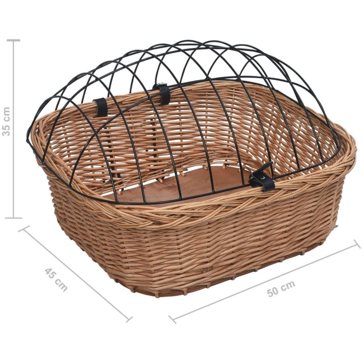 Cykelkorg för hund med dyna 50x45x35 cm naturlig pil vidaXL – bild 12