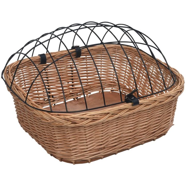 Cykelkorg för hund med dyna 50x45x35 cm naturlig pil vidaXL – bild 3