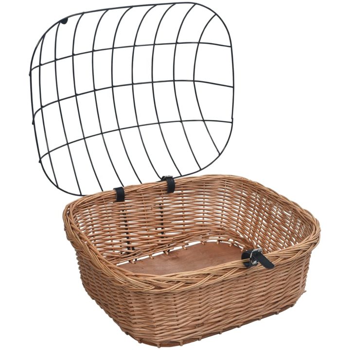 Cykelkorg för hund med dyna 50x45x35 cm naturlig pil vidaXL – bild 4