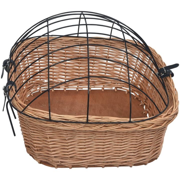 Cykelkorg för hund med dyna 50x45x35 cm naturlig pil vidaXL – bild 8