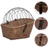 Cykelkorg för pakethållaren med dyna 55x31x36 cm naturlig pil vidaXL – miniatyr 2