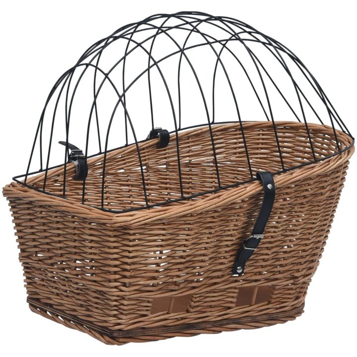 Cykelkorg för pakethållaren med dyna 55x31x36 cm naturlig pil vidaXL – bild 3