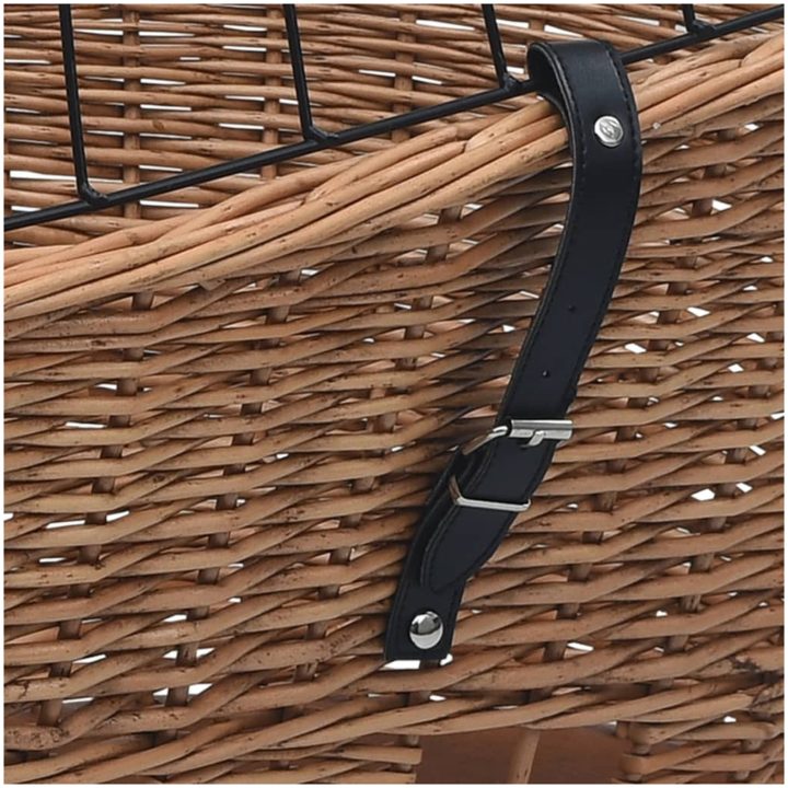 Cykelkorg för pakethållaren med dyna 55x31x36 cm naturlig pil vidaXL – bild 9