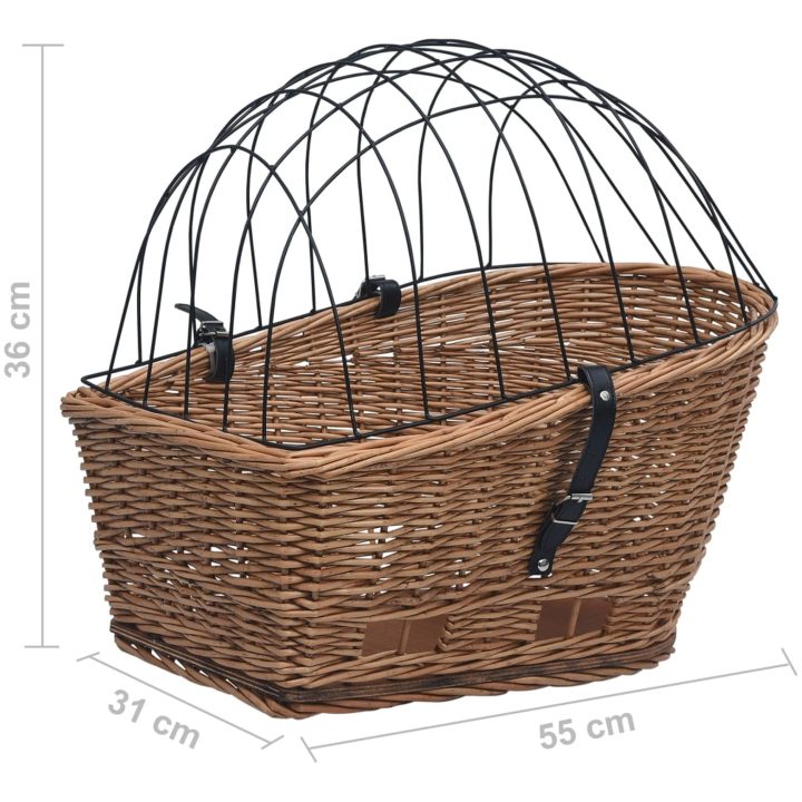 Cykelkorg för pakethållaren med dyna 55x31x36 cm naturlig pil vidaXL – bild 10
