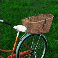 Cykelkorg för pakethållaren med dyna 55x31x36 cm naturlig pil vidaXL