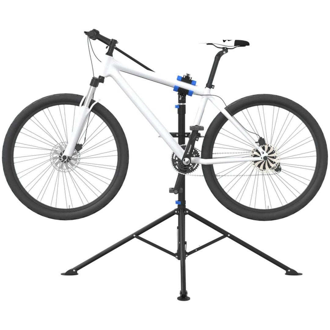 Cykelmonteringsställ hopfällbart 108-188 cm blå stål vidaXL