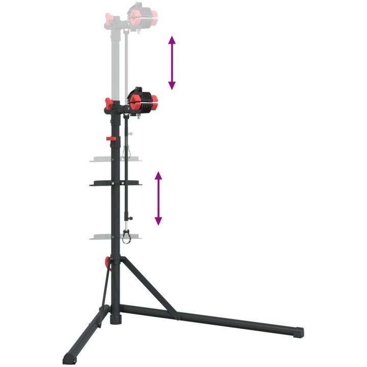 Cykelmonteringsställ hopfällbart 92-152 cm röd stål vidaXL – bild 8