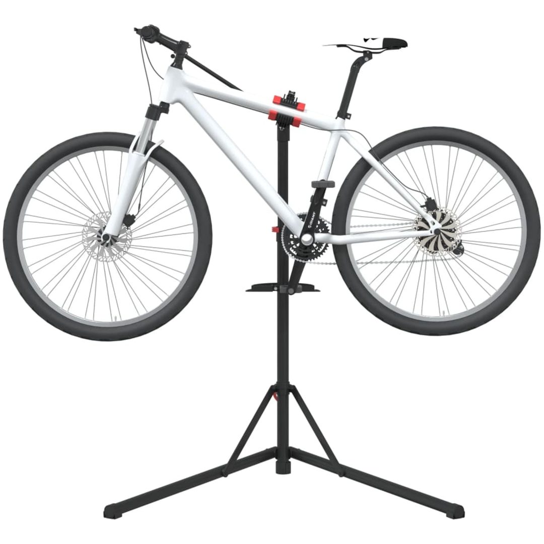 Cykelmonteringsställ hopfällbart 92-152 cm röd stål vidaXL