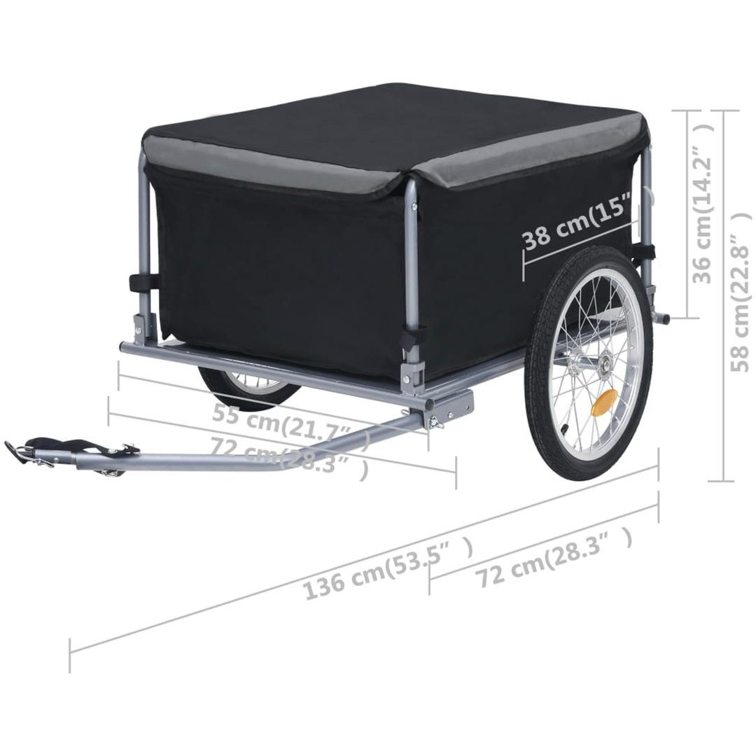 Cykelsläp svart och grå 65 kg vidaXL – bild 6