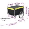 Cykelsläp svart och gul 65 kg vidaXL – miniatyr 6