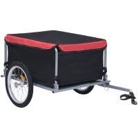 Cykelsläp svart och röd 65 kg vidaXL