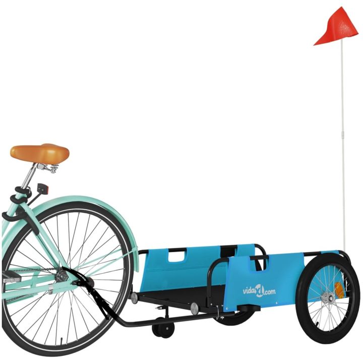 Cykelvagn blå och svart oxfordtyg och järn vidaXL 135 x 68 x 37 cm – bild 3