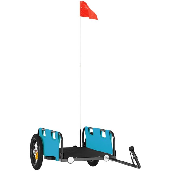 Cykelvagn blå oxfordtyg och järn vidaXL 122 x 53 x 33 cm – bild 2