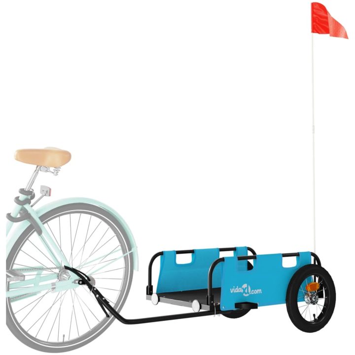 Cykelvagn blå oxfordtyg och järn vidaXL 122 x 53 x 33 cm – bild 3