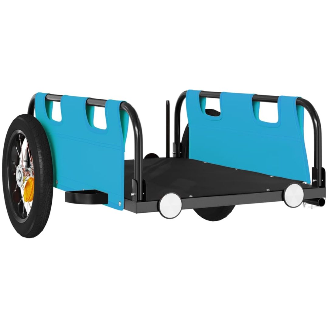Cykelvagn blå oxfordtyg och järn vidaXL 122 x 53 x 33 cm – bild 4