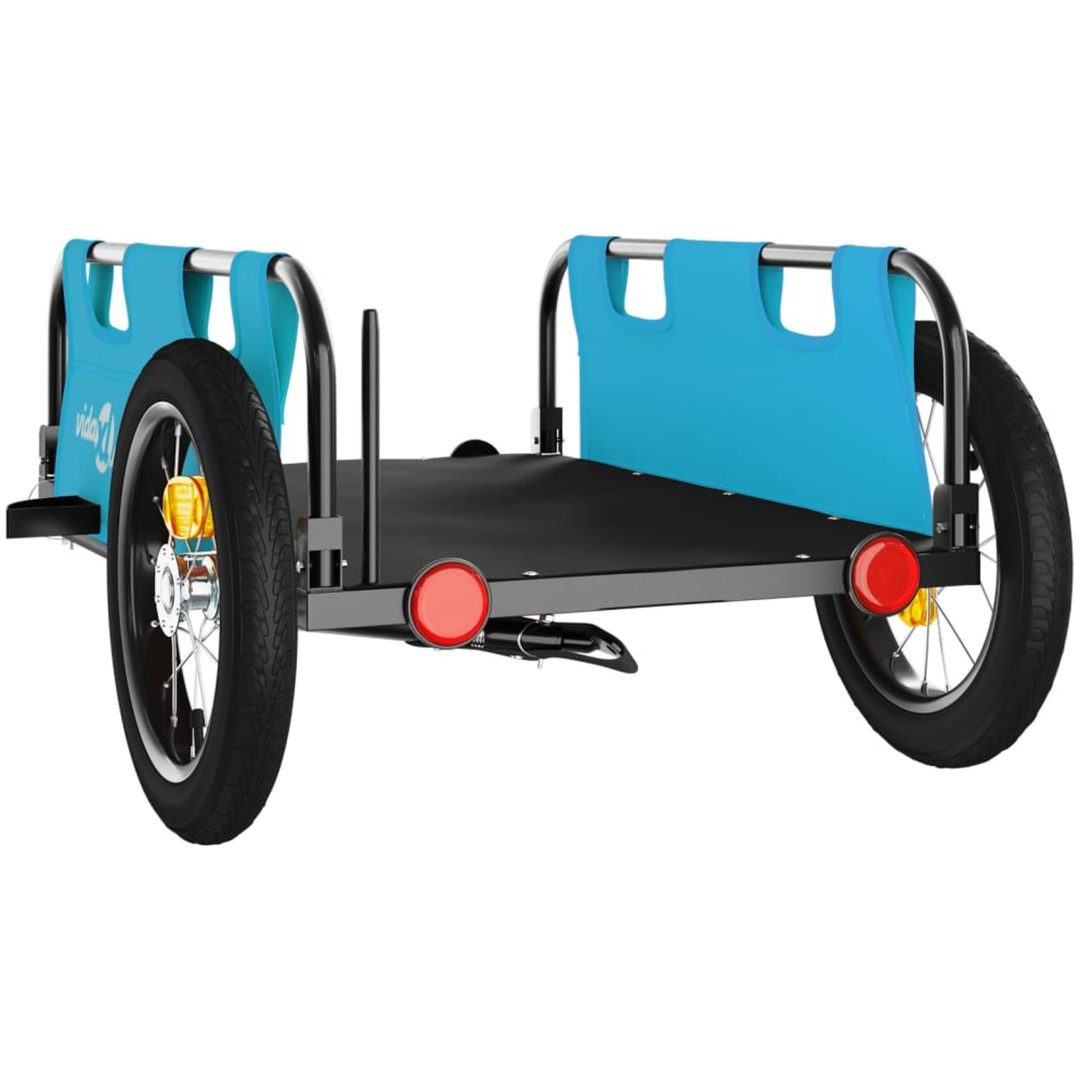 Cykelvagn blå oxfordtyg och järn vidaXL 122 x 53 x 33 cm – bild 7