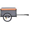 Cykelvagn grå och orange 65 kg vidaXL – miniatyr 3