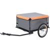 Cykelvagn grå och orange 65 kg vidaXL – miniatyr 1