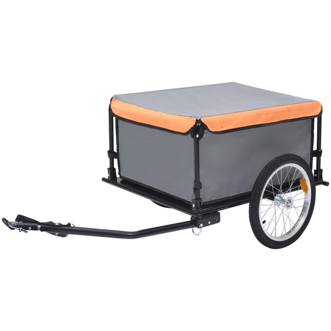 Cykelvagn grå och orange 65 kg vidaXL