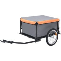 Cykelvagn grå och orange 65 kg vidaXL