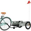 Cykelvagn grå och svart oxfordtyg och järn vidaXL 135 x 68 x 37 cm – miniatyr 3